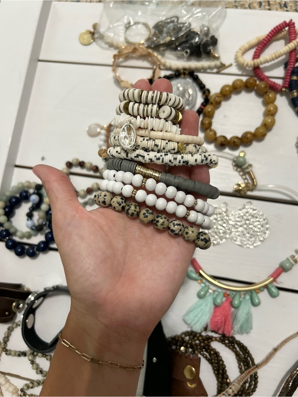 Large Collection Women’s Fashion Bracelets Necklaces Rings Set Costume Jewelry